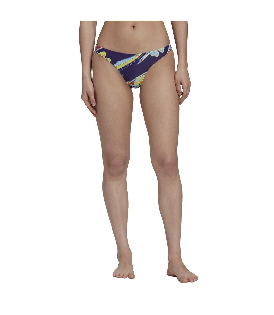 Bas De Maillot De Bain Motif/style Floral Abstrait Positivisea Femme Violet Foncé Bleu Vif Adidas-1