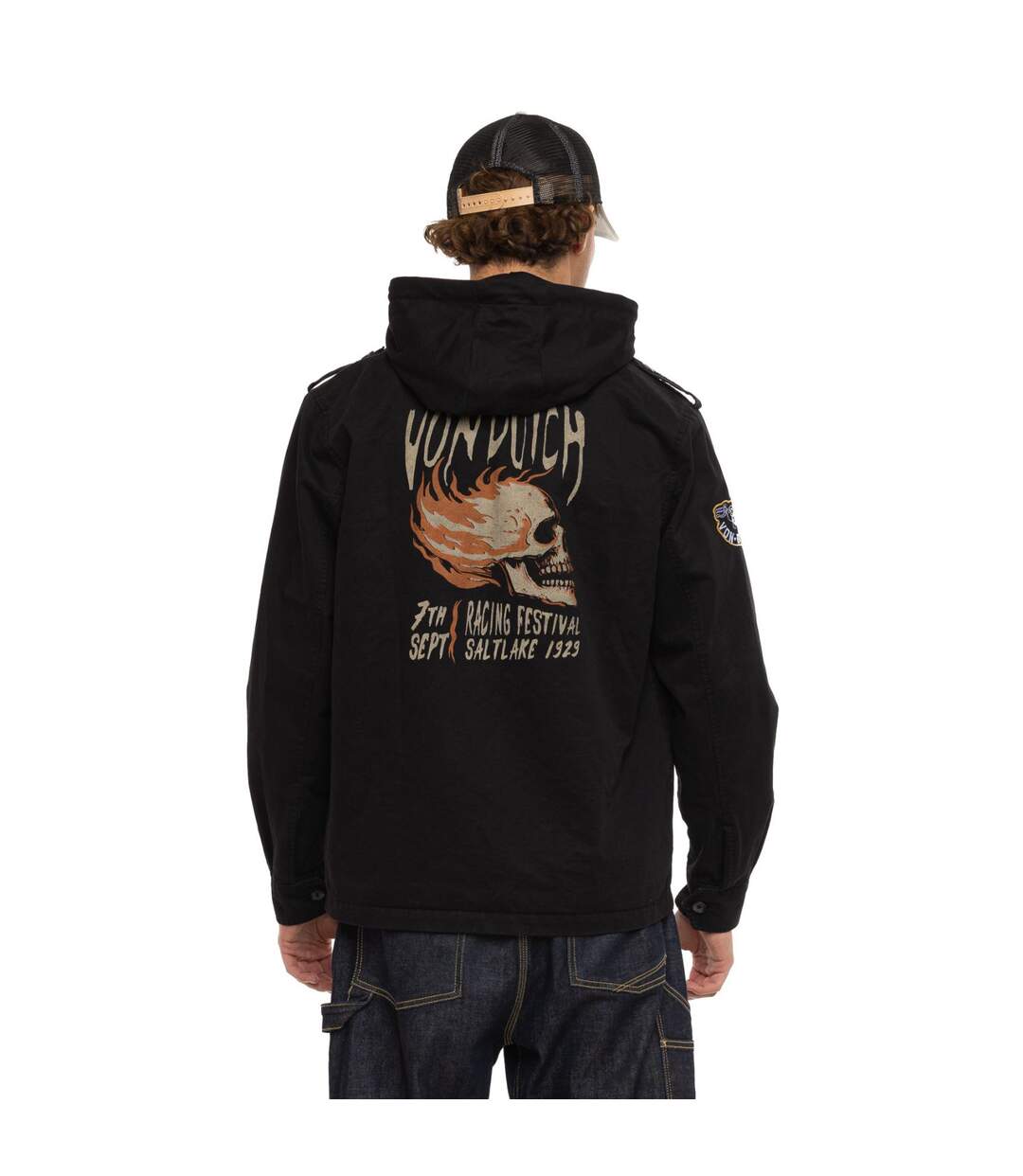 Veste militaire homme avec capuche détachable et print dos Salt Vondutch-3