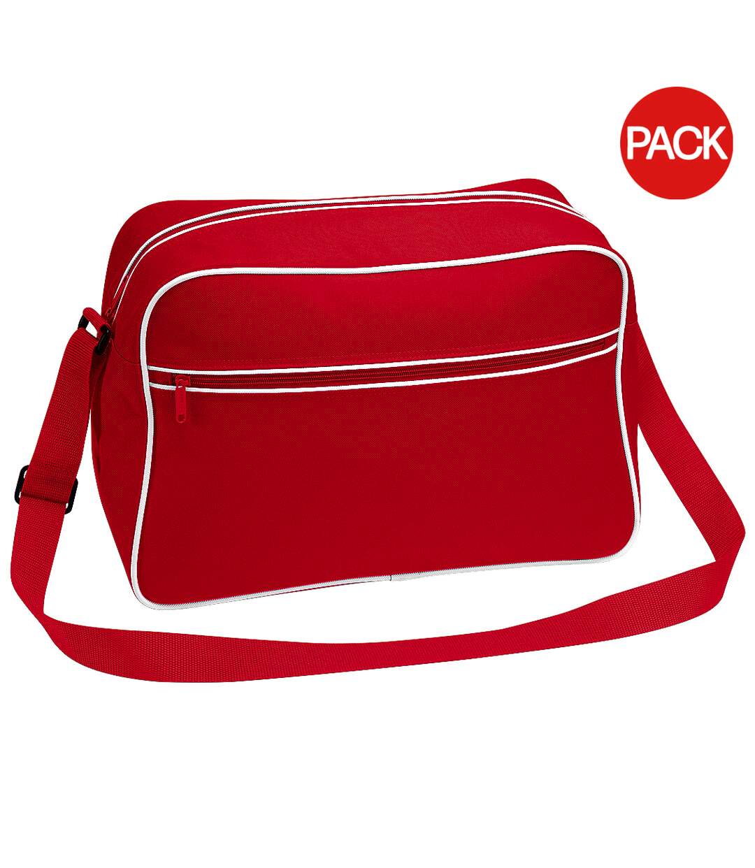 Lot de 2  Sac à bandoulière rétro 18 litres taille unique rouge/blanc Bagbase-1