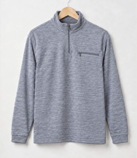 CHALLENGER CARIBOU4 — Sweat polaire gris foncé chiné : confort thermique et résistance