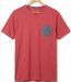 CHALLENGER TEE3022A — Tee-shirt col rond rouge : l'alliance du coton flammé et du chambray-2