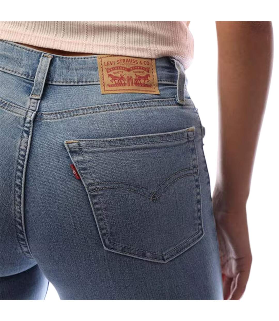 Womens/ladies 5 Pockets Flared Jeans Blue Levis-3