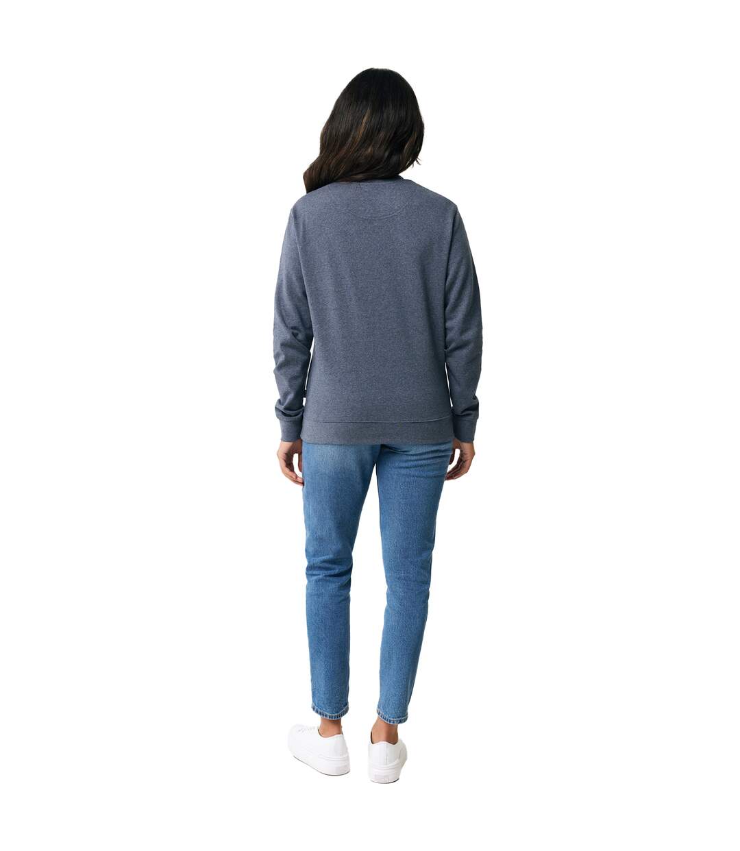 Unisex adult denali recycled cotton undyed sweatshirt heather navy Iqoniq-3
