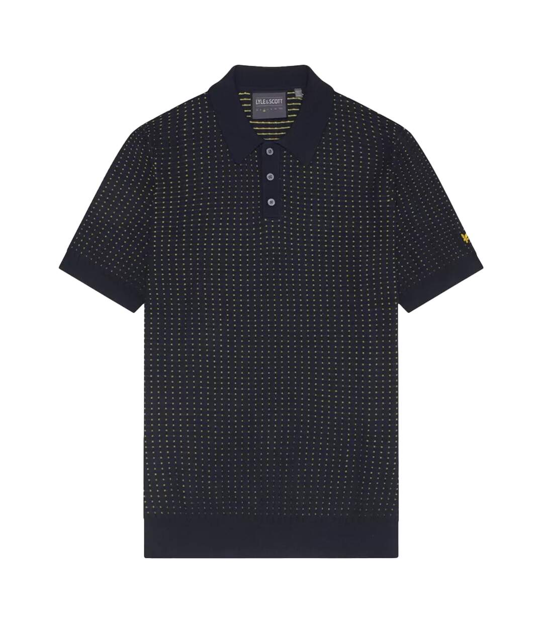 Mens grid polo shirt dark navy Lyle & Scott