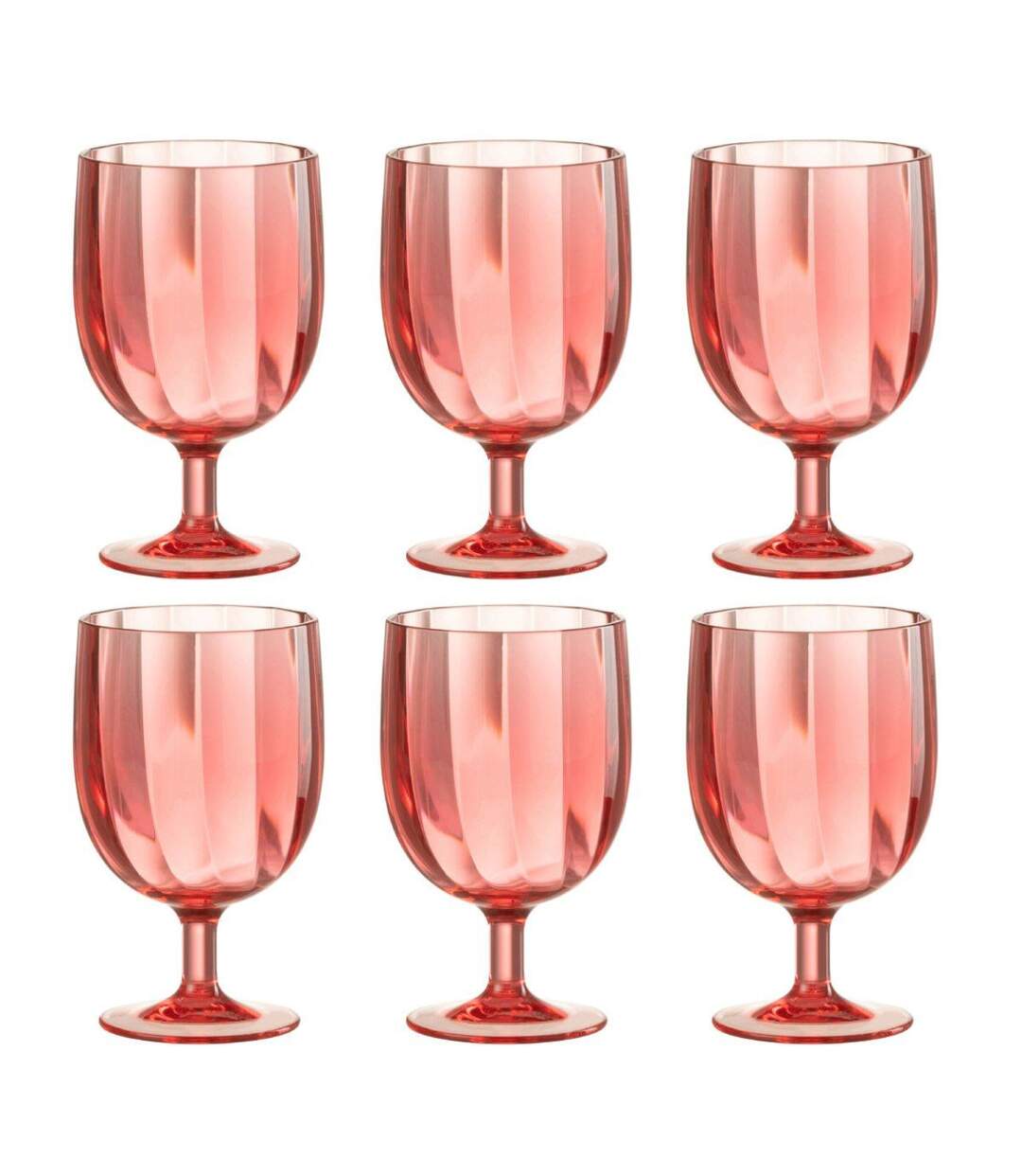 Lot de 6 Verres à Vin Réutilisable Plastique 31cl Rouge-1
