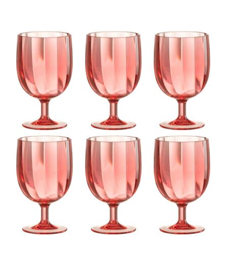 Lot de 6 Verres à Vin Réutilisable Plastique 31cl Rouge