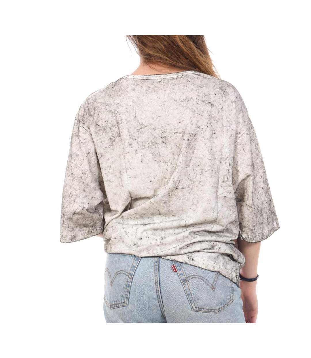 T-Shirt gris/rose femme kaporal vanne-2