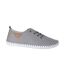 Womens/ladies Softie Leather Loafers Grey Mod Comfys-1