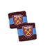 West Ham United FC Unisex Adult Crest Cotton Wristband (Pack of 2) (Burgundy/Blue) (One Size) - UTBS3751
