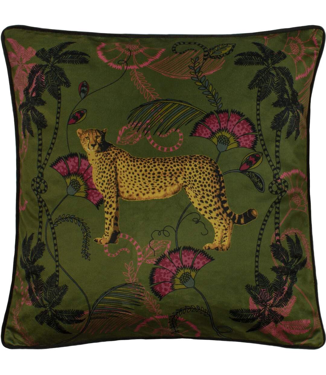 Tropica cheetah cushion cover one size khaki green/gold/black Paoletti-1