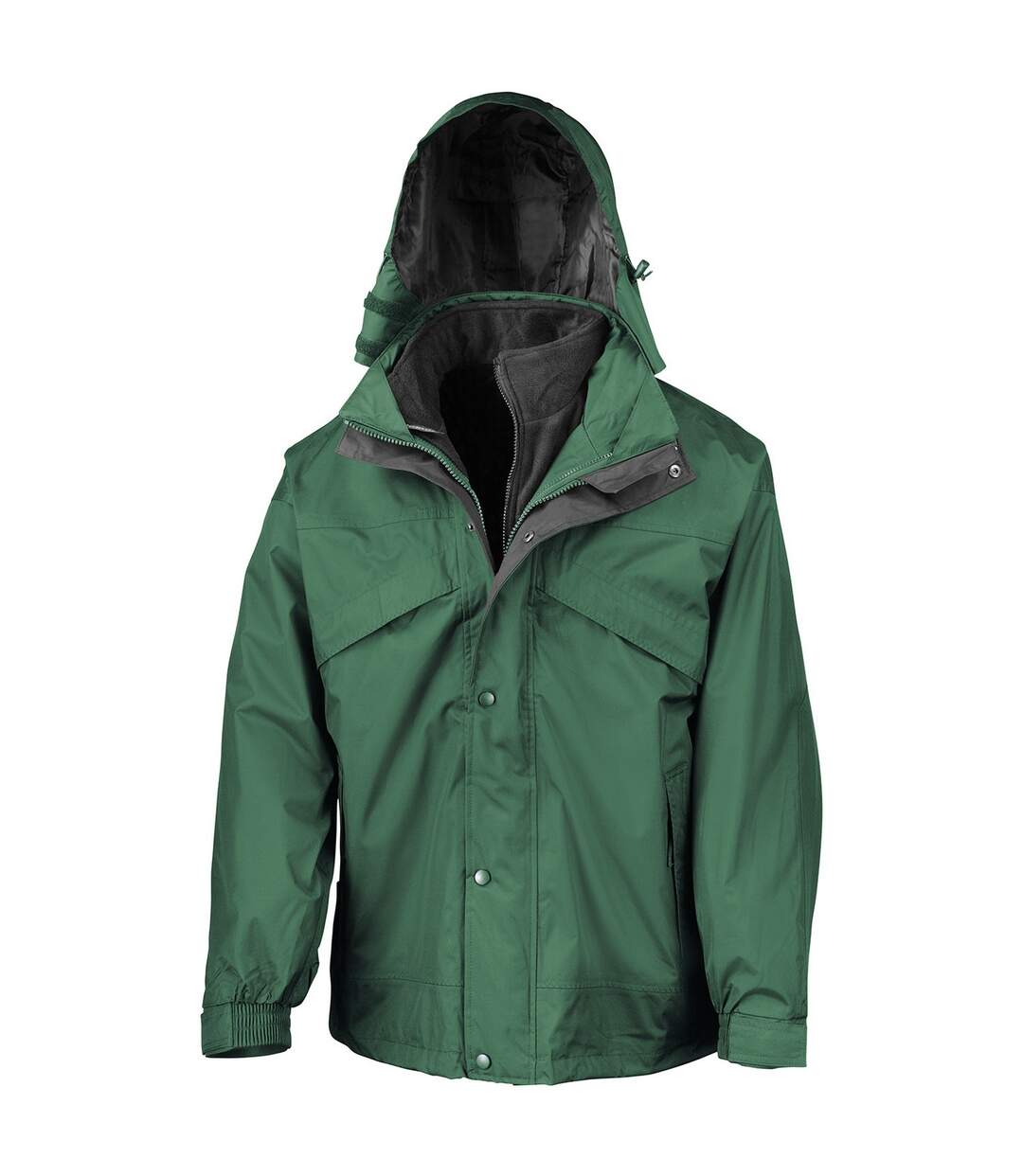 Veste imperméable homme vert bouteille / noir Result