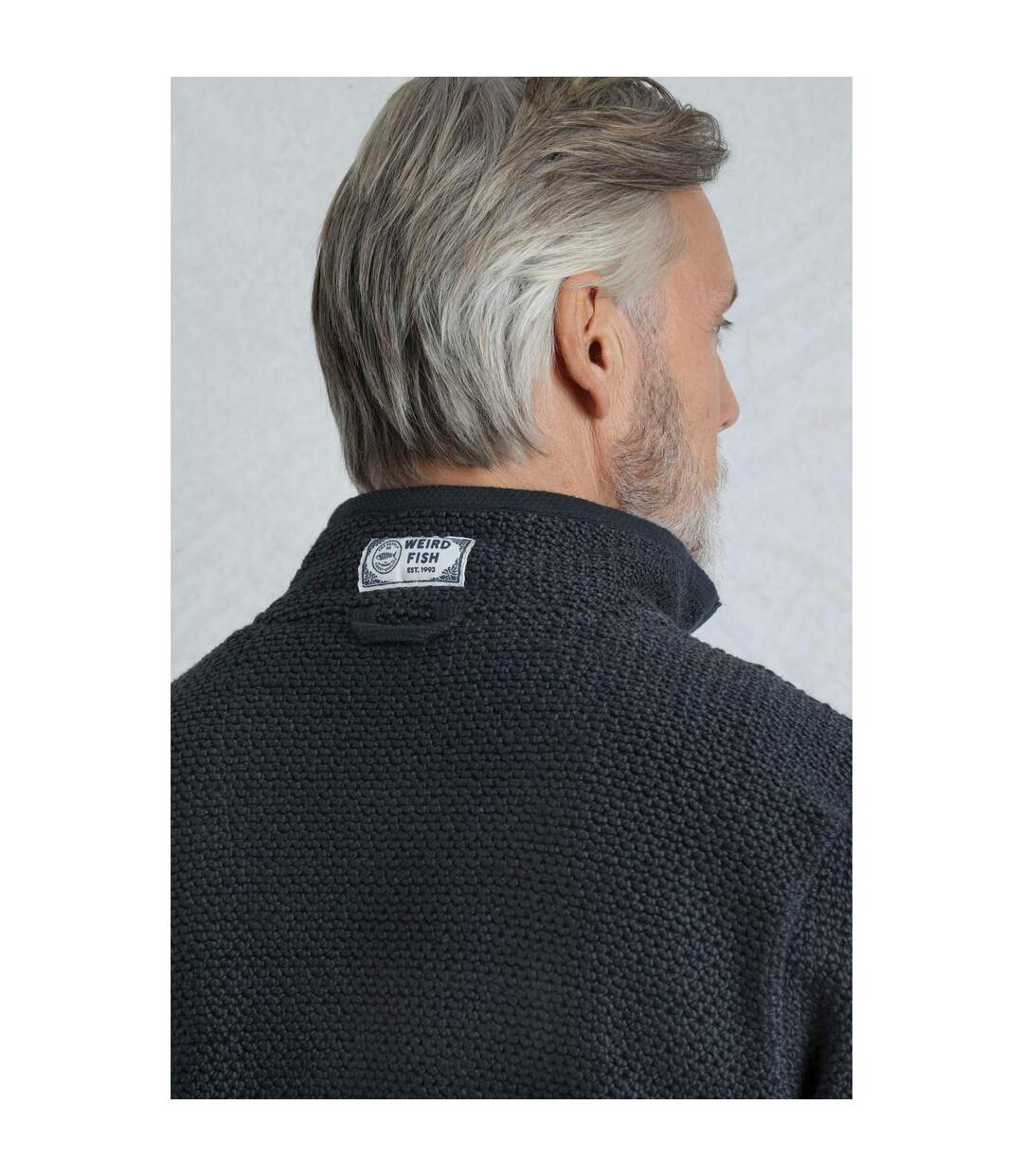 Mens kielder limited edition macaroni quarter zip pullover dark navy Weird Fish-4