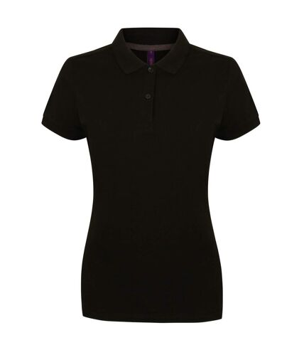 Henbury Womens/Ladies Micro-Fine Short Sleeve Polo Shirt (Black) - UTRW5421