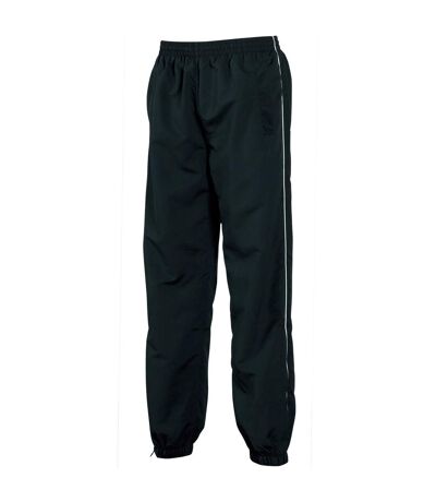 Tombo Teamsport Mens Piped Lined Sports Training Pants / Tracksuit Bottoms (Black/White piping) - UTRW1530