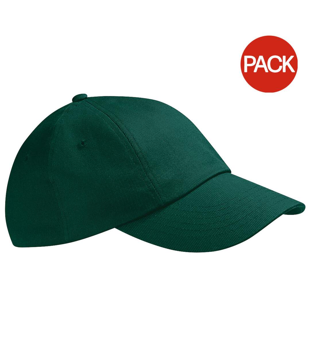 Lot de 2  casquettes adulte vert bouteille Beechfield-1