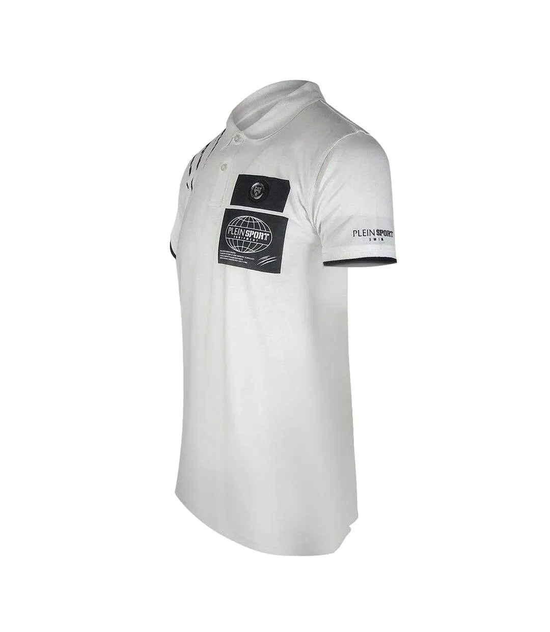 Mens Scratch Polo Shirt White Plein Sport-3