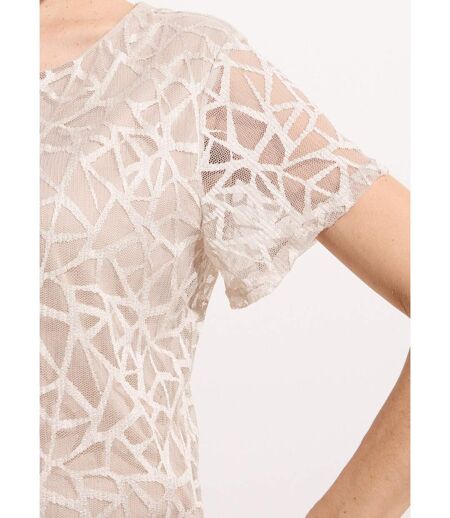 T-shirt dentelle manches courtes