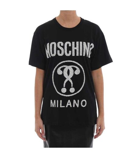Mens Question Mark Logo T-shirt Black Moschino