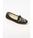 Ballerines ouvertes textile brodé talon plat-1