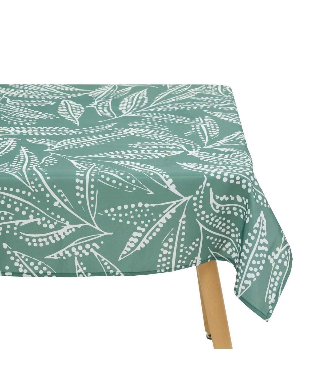 Nappe Antitache Imprimée Tropical 140x240cm Vert Olive-1
