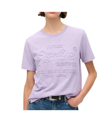T-shirt mauve femme superdry embossed vl