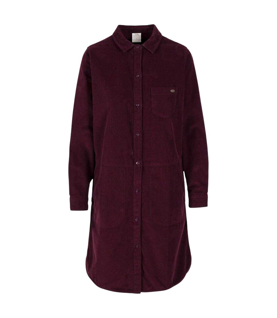 Robe Chemise En Velours Côtelé À Poches Alison Femme Pourpre Trespass-1