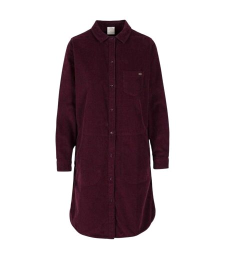 Robe Chemise En Velours Côtelé À Poches Alison Femme Pourpre Trespass