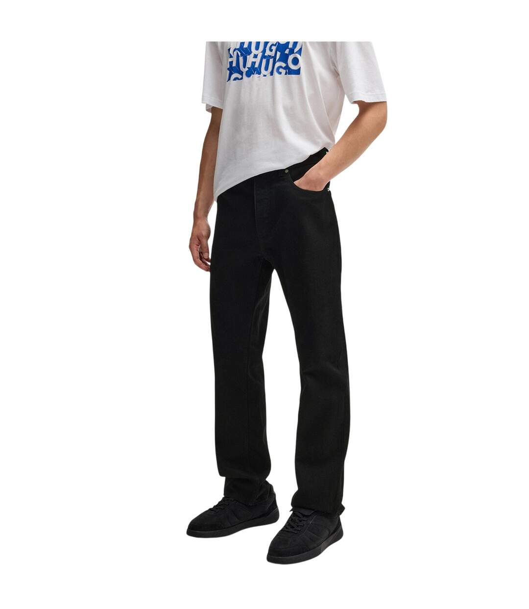 Mens Regular Jeans Black Hugo-4