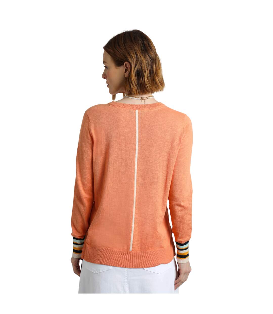 Womens/ladies kinga lightweight knitted jumper peach blossom Weird Fish-4