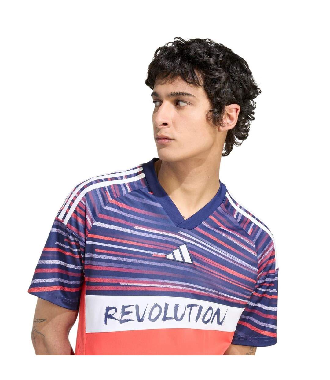 Mens Football Shirt Red Black New England Revolution-4