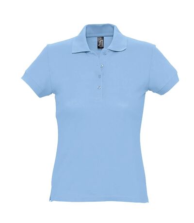 SOLS Womens/Ladies Passion Pique Short Sleeve Polo Shirt (Sky Blue) - UTPC317