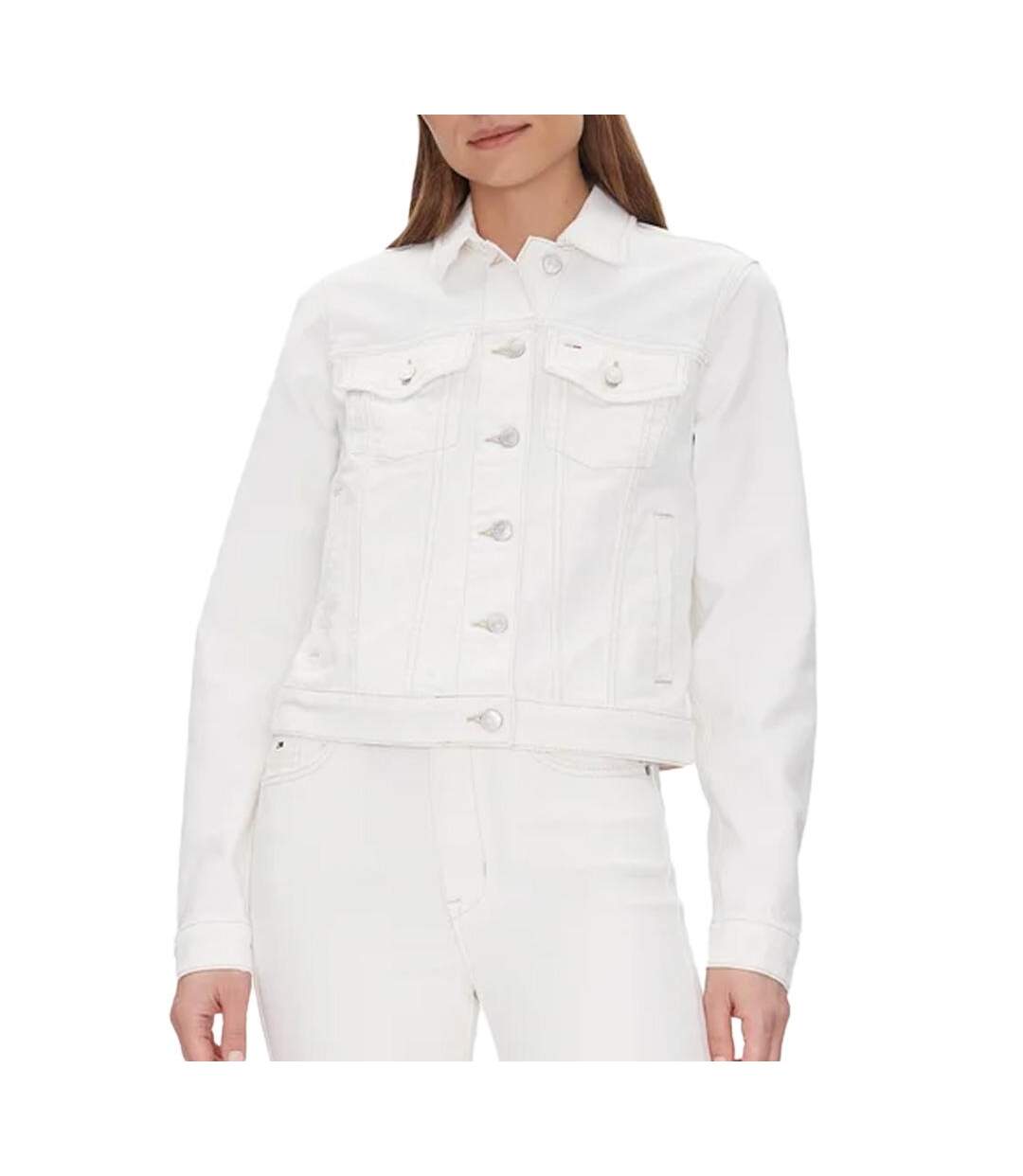 Veste blanche femme tommy hilfiger classic - l-1