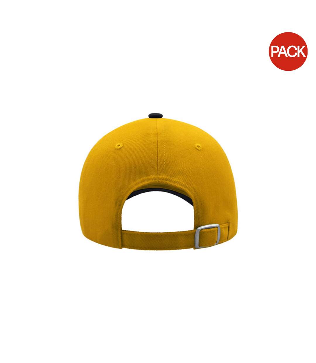 Lot de 2  casquettes en coton épais adulte jaune / bleu marine Atlantis-1