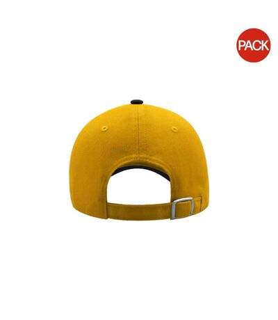 Lot de 2  casquettes en coton épais adulte jaune / bleu marine Atlantis