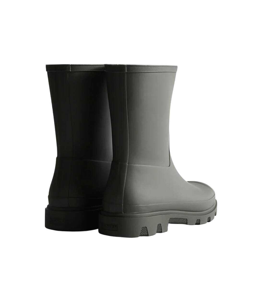 Mens downpour short wellington boots dark olive Hunter-2