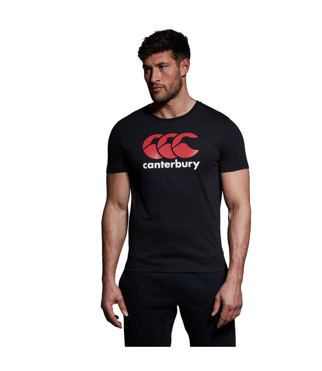 Mens Logo Cotton Blend T-shirt Black Canterbury-2