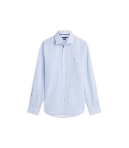 Mens Microprint Long-sleeved Shirt Sweet Blue Tommy Hilfiger