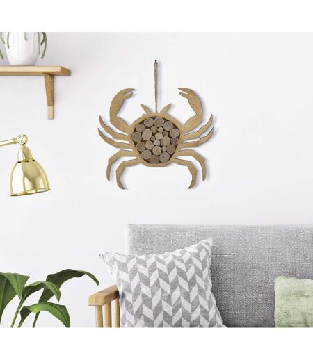 Décoration Murale en Bois à Suspendre Crabe 35cm Naturel