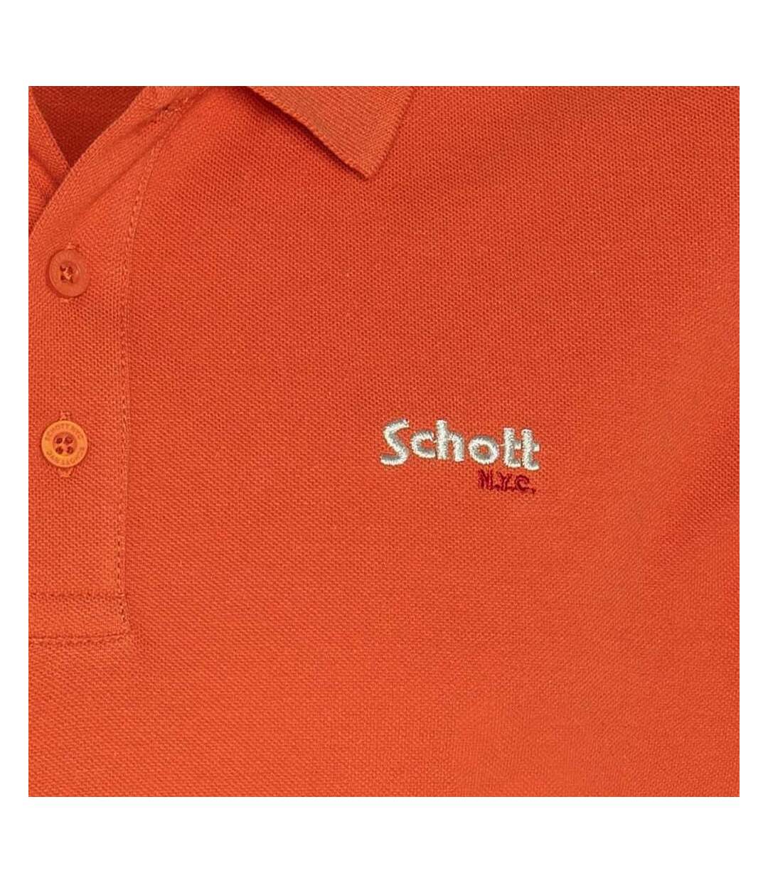 Polo Orange Homme Schott S0022 - M-3