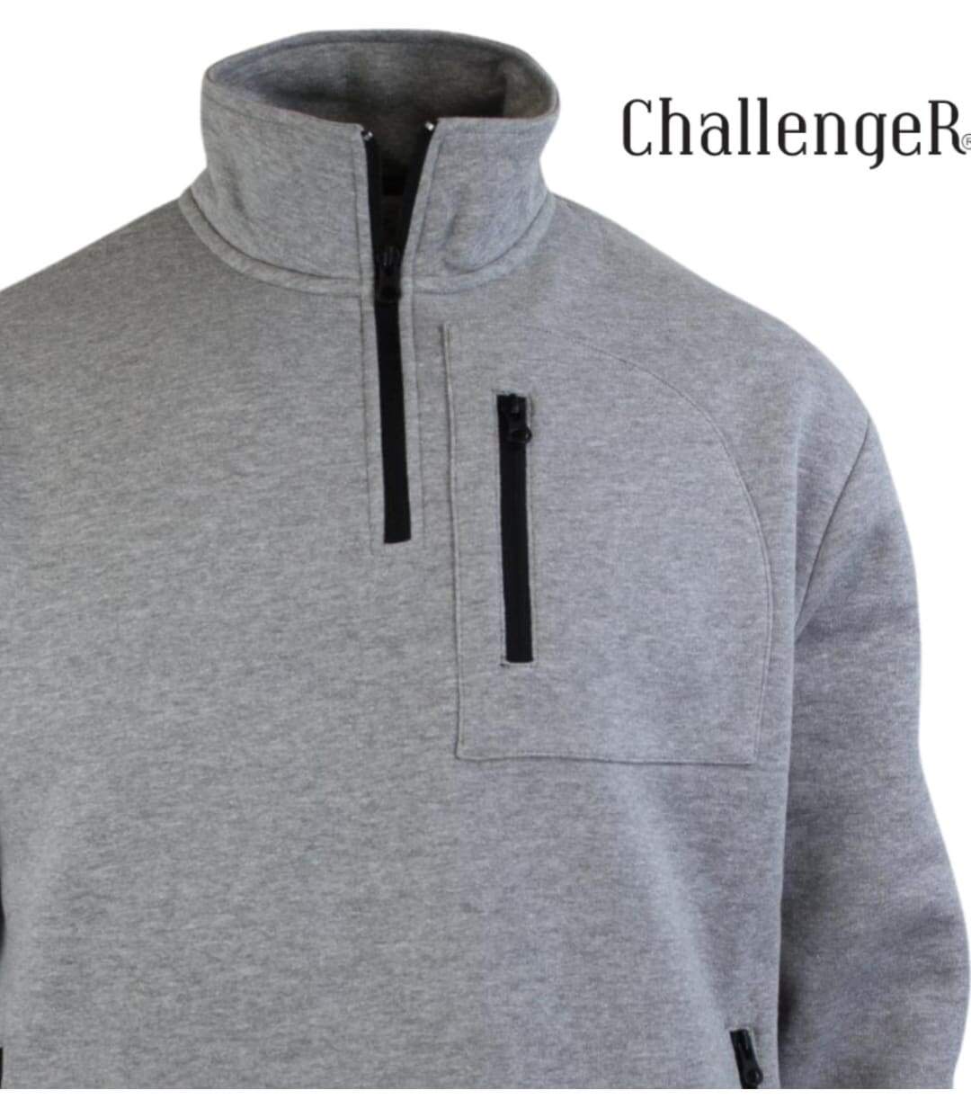 CHALLENGER PERCEVAL3 — Sweat col camionneur gris chiné : la chaleur et la praticité au quotidien-2
