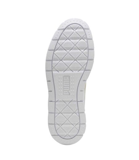 Womens/ladies Karmen Ii Leather Platform Trainers White Gold Puma