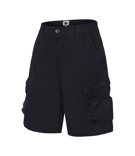 Mens Cotton Reinforced Tailored Casual Cargo Shorts Black Pretty Green