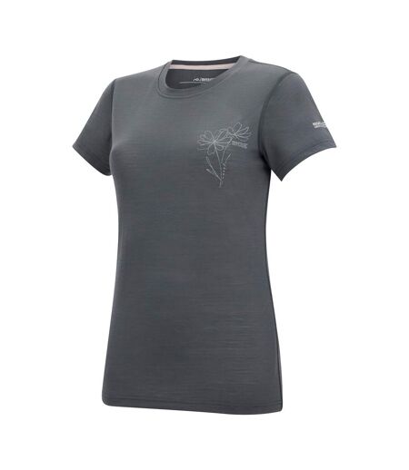 T-shirt Motif/style Fleurs Escade Femme Gris Foncé Regatta