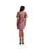 Womens/ladies Jacquard Party Shift Dress Pink Lovedrobe-3