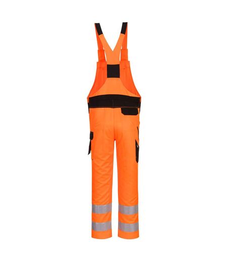 Portwest Mens PW2 Hi-Vis Safety Bib And Brace Overall (Orange/Black) - UTPW721
