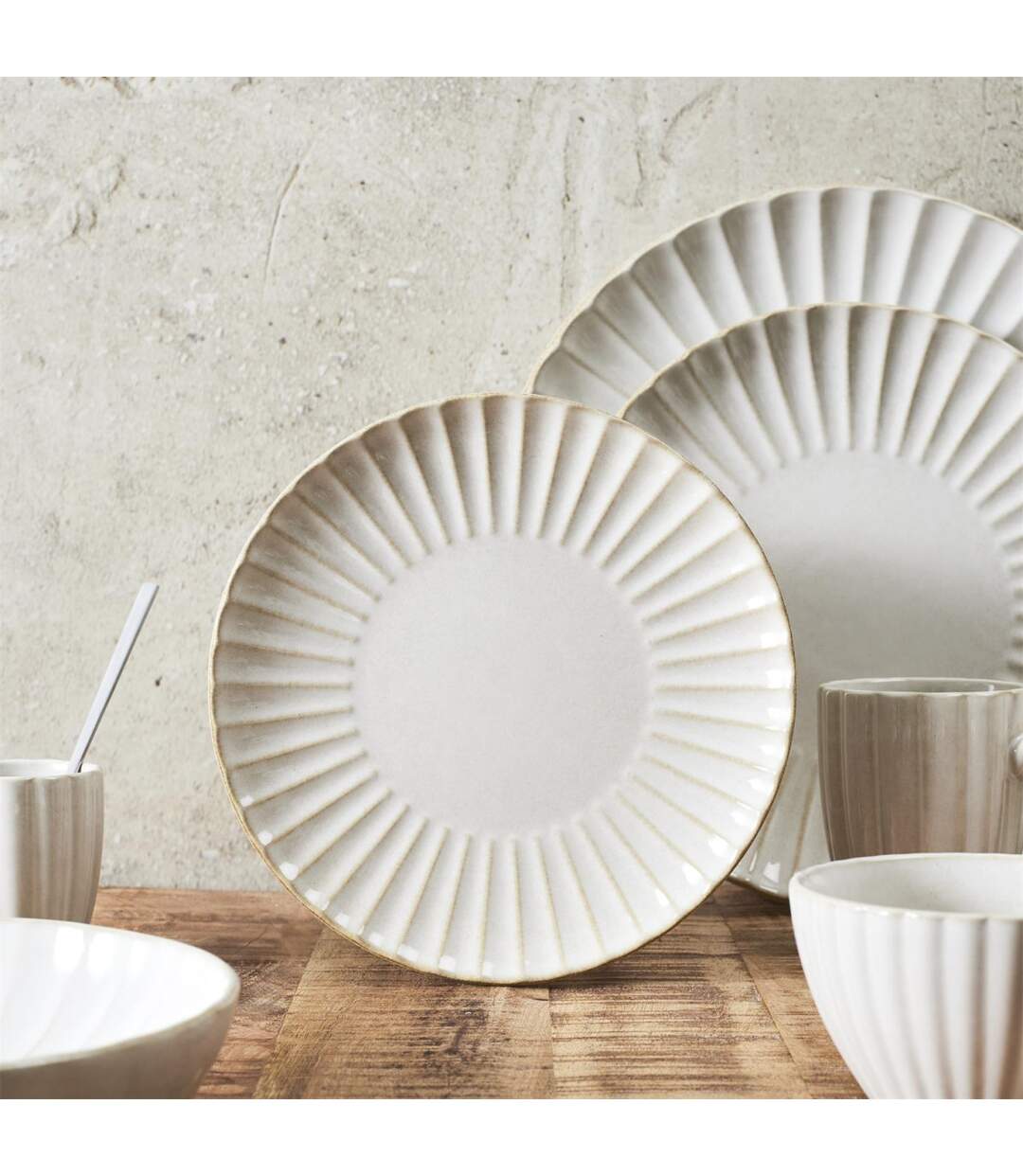 Lot de 6 Assiettes à Dessert Vlora 21cm Beige-3