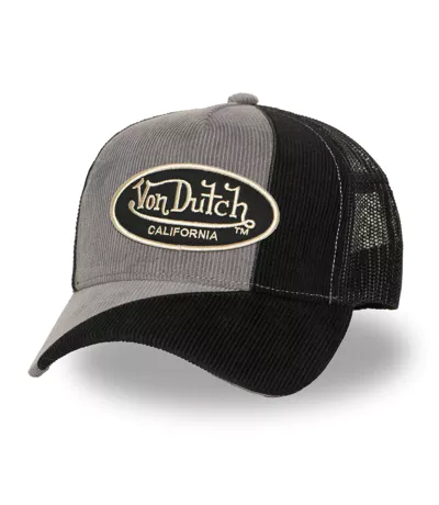 Casquette trucker avec filet adulte en velours côtelé et patch Cut Vondutch