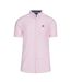 Mens classic linen short-sleeved shirt pink Raging Bull-1