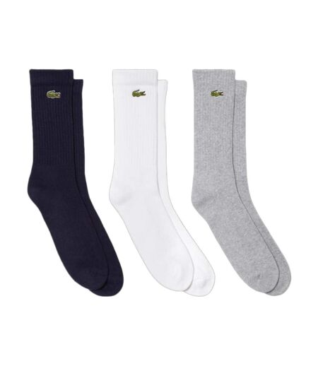 x3 Paires de Chaussettes Gris/Blanc/Noir Homme Lacoste RA4182 - 39/42