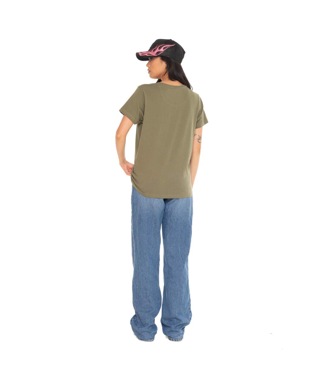 T-shirt femme col rond avec imprimé logo devant Retro Vondutch-5